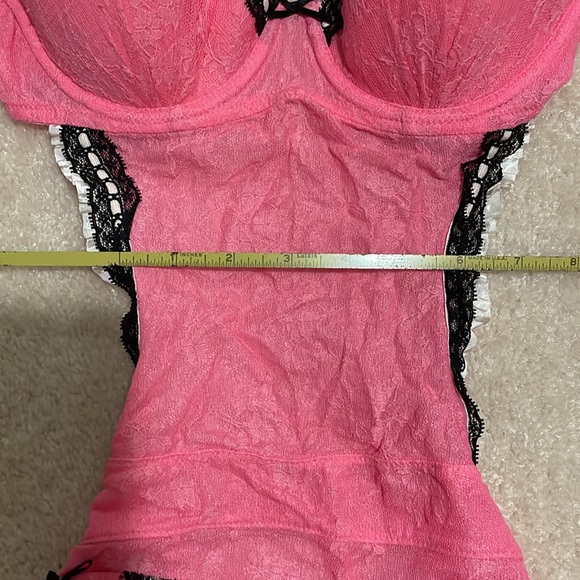 Victoria’s Secret 34B, pink with black lace lingerie - Picture 7 of 11